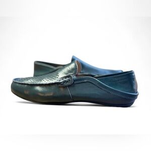 Go Tour Men’s Blue Leather Slip-On Loafers Size 13 Driving Golf Shoes NWOB